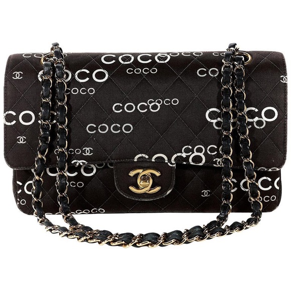 Chanel COCO Logo Medium Double Flap Classic - Picture 1 of 14